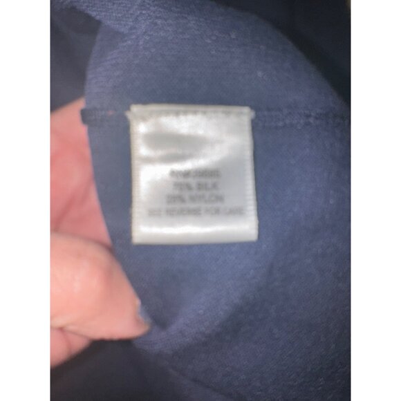 Pendleton Navy Blue Silk Blend Button-Up Cardigan Sweater M Preppy Minimalist - Picture 7 of 8